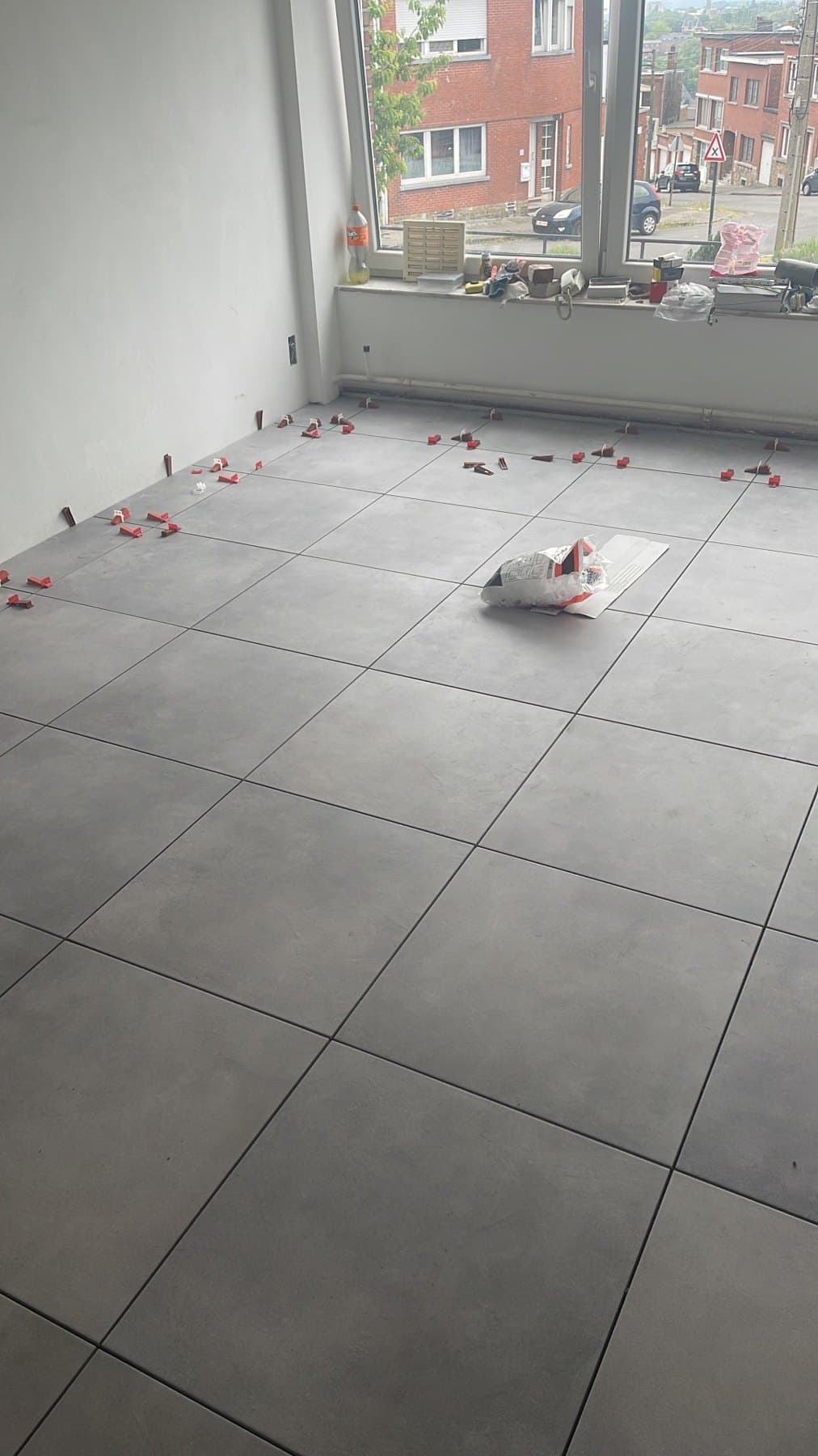 Carrelage posé après chape
